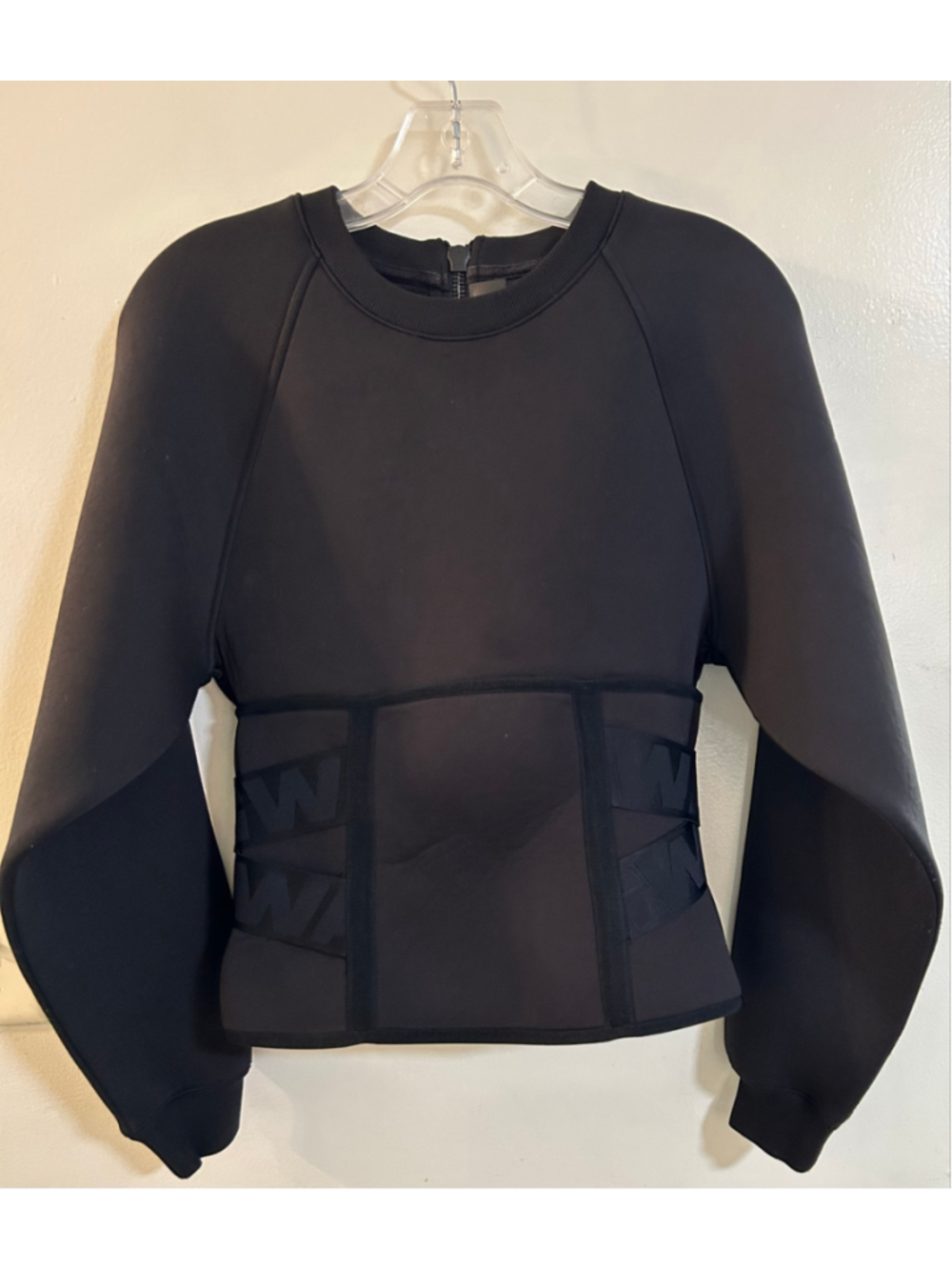 Alexander Wang x H&M Black Scuba Corset Sweatshirt Top US 8 Rare 2014